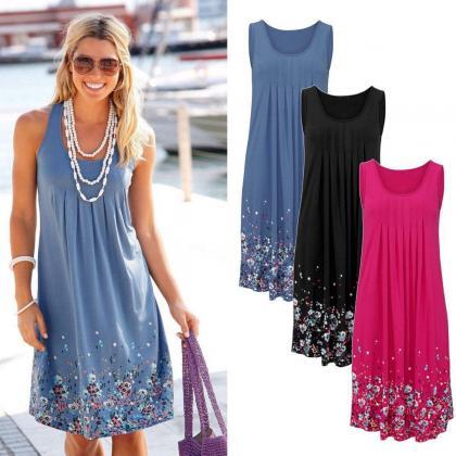 Women Summer Casual Party Loose Floral Printing..