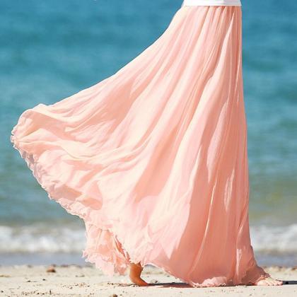 Fashion Blue Bohemia Summer Beach Long Skirts