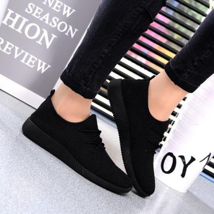 Sneakers Women Casual Solid Lace Up Candy Color