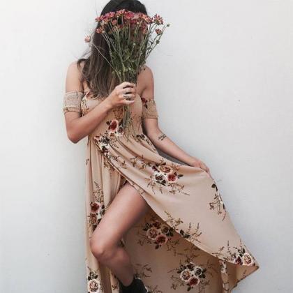 Long Dress Women Fashion Floral Printed Summer..