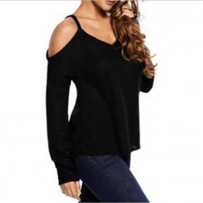 Womens Sexy Off Shoulder Blouse Sweater