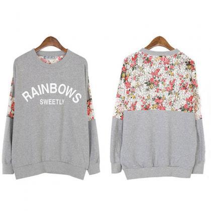 Fashion Lace Flower Gray Sleeved..