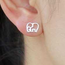 Unique Hollow Out Elephant Earring..