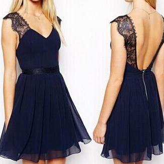Stitching Lace Chiffon Dress My0040fy..